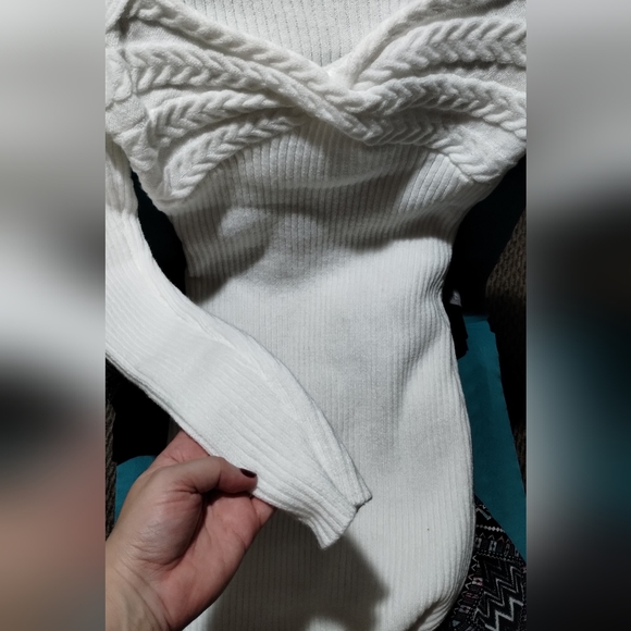 White Sweater Dress - Picture 3 of 5